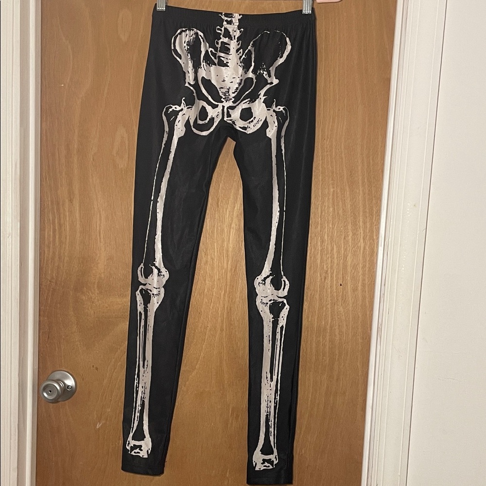 Spirit Halloween Black Skeleton Print Leggings